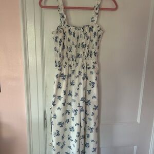 Le Lis White Smocked Maxi Sundress